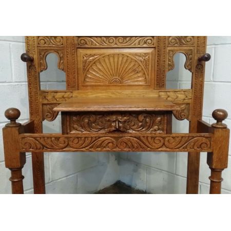 Original viktorianische Garderobe massive helle Eiche antik englisch 1880