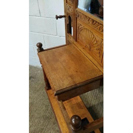 Original viktorianische Garderobe massive helle Eiche antik englisch 1880