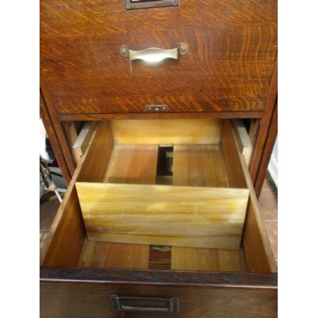 Antiker englischer Aktenschrank Kommode massive Eiche 1920