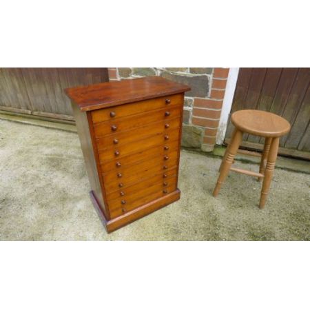 Original antike viktorianische 10 Schubladen Sammler Kommode Sammlerkommode Massivholz 1890