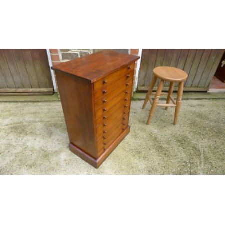 Original antike viktorianische 10 Schubladen Sammler Kommode Sammlerkommode Massivholz 1890