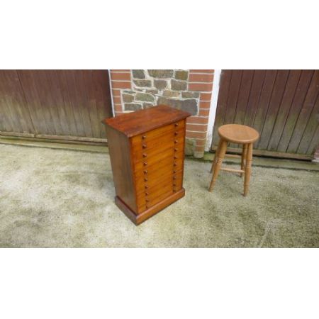 Original antike viktorianische 10 Schubladen Sammler Kommode Sammlerkommode Massivholz 1890