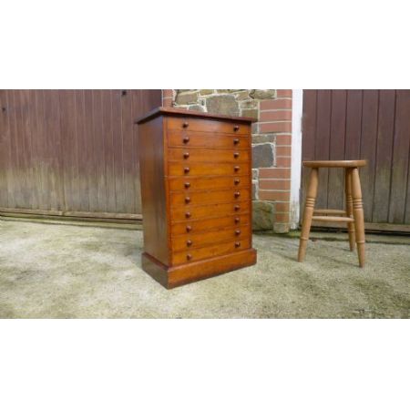 Original antike viktorianische 10 Schubladen Sammler Kommode Sammlerkommode Massivholz 1890