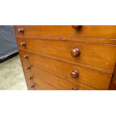 Original antike viktorianische 10 Schubladen Sammler Kommode Sammlerkommode Massivholz 1890