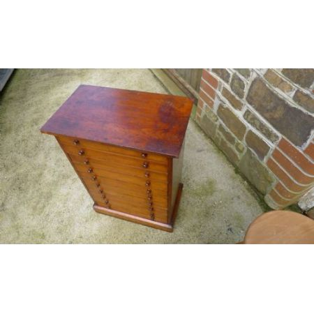 Original antike viktorianische 10 Schubladen Sammler Kommode Sammlerkommode Massivholz 1890