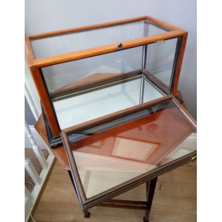 Edwardianische antike Vitrine Schaukasten Massivholz 1900