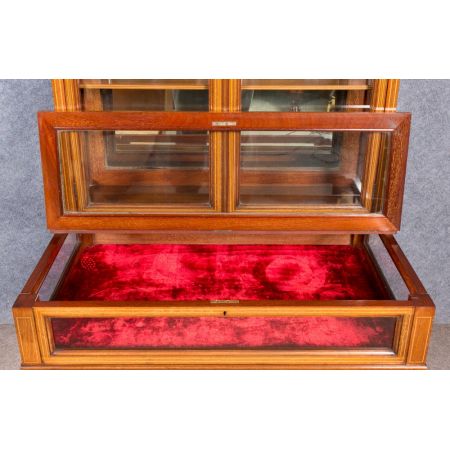 Original antike edwardische massive Mahagoni Bijouterie Vitrine 1890