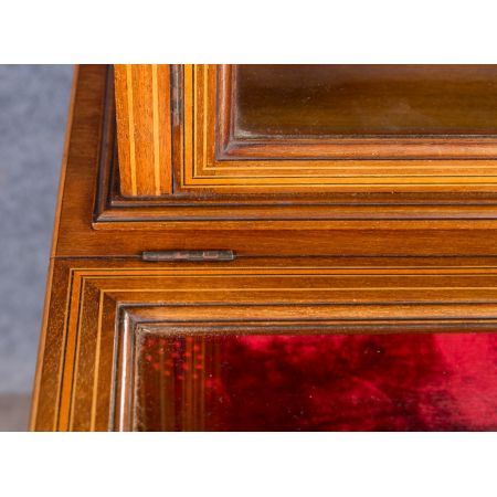 Original antike edwardische massive Mahagoni Bijouterie Vitrine 1890