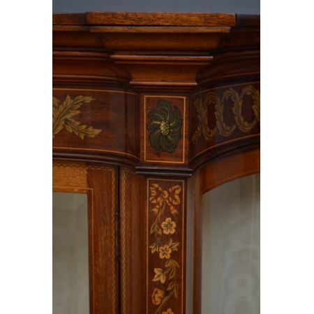 Edwardische original antike Vitrine aus massivem Mahagoni 1900