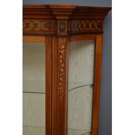 Edwardische original antike Vitrine aus massivem Mahagoni 1900