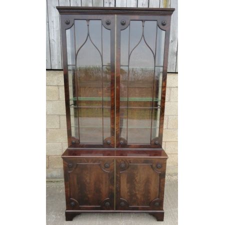 Antike massive Mahagoni Vitrine im georgischen Stil circa 1920