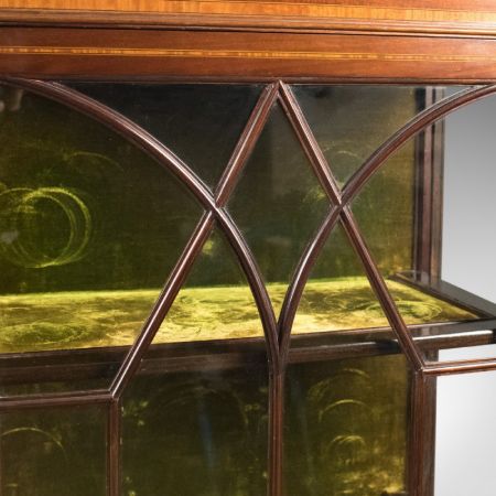 Antike edwardianische glasierte Vitrine aus Mahagoni massiv original 1910