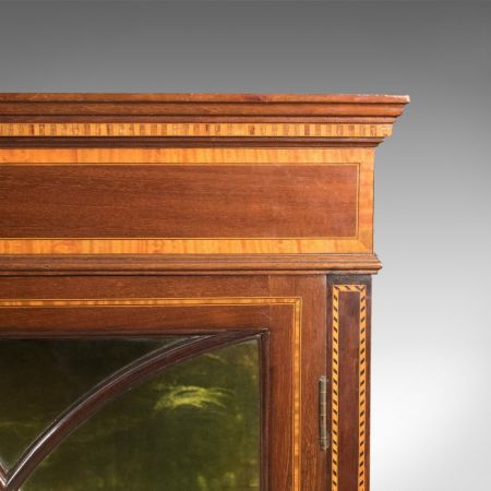 Antike edwardianische glasierte Vitrine aus Mahagoni massiv original 1910