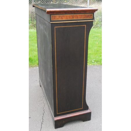 Britische original antike viktorianische ebonisierte Vitrine aus massivem  Ahorn Wurzelholz 1860