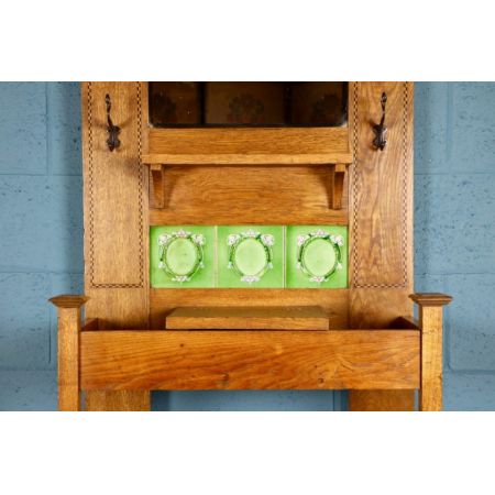 Arts and Crafts Garderobe Eiche original antik massiv 1900