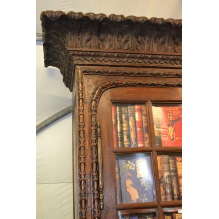 Französisches original antikes Bücherregal Bücherschrank Vitrine Eiche massiv 1780