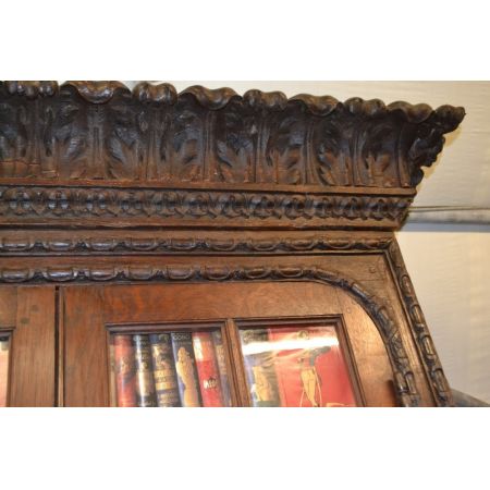 Französisches original antikes Bücherregal Bücherschrank Vitrine Eiche massiv 1780