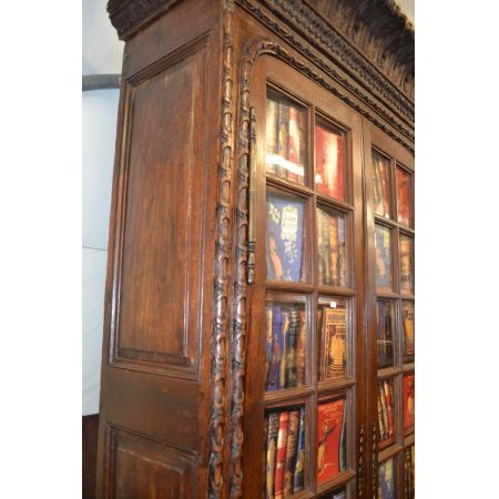 Französisches original antikes Bücherregal Bücherschrank Vitrine Eiche massiv 1780