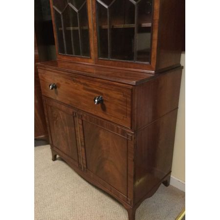 Georgianischer original antiker Mahagoni Sekretär Bücherschrank Bureau Bookcase massiv 1820