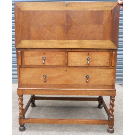 Edwardischer massiver Mahagoni Sekretär Bücherschrank Bureau Bookcase original antik 1910