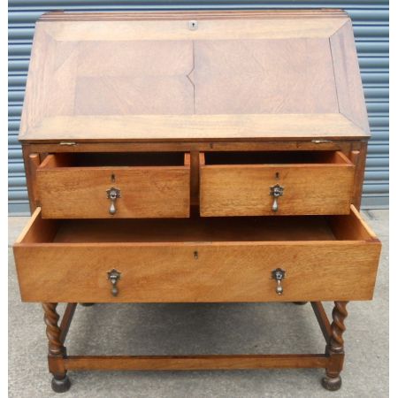 Edwardischer massiver Mahagoni Sekretär Bücherschrank Bureau Bookcase original antik 1910