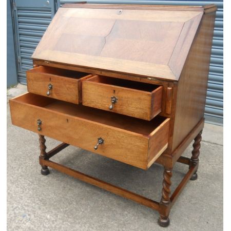 Edwardischer massiver Mahagoni Sekretär Bücherschrank Bureau Bookcase original antik 1910