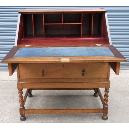 Edwardischer massiver Mahagoni Sekretär Bücherschrank Bureau Bookcase original antik 1910