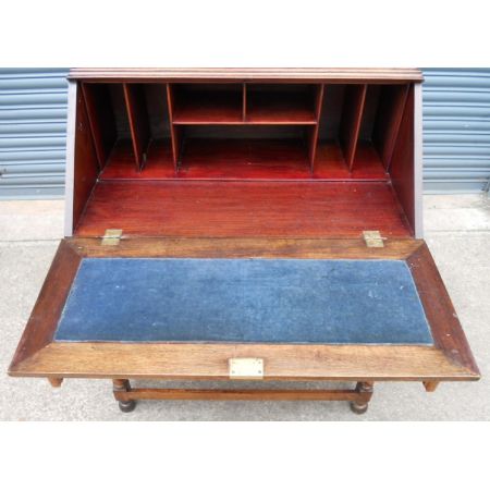 Edwardischer massiver Mahagoni Sekretär Bücherschrank Bureau Bookcase original antik 1910