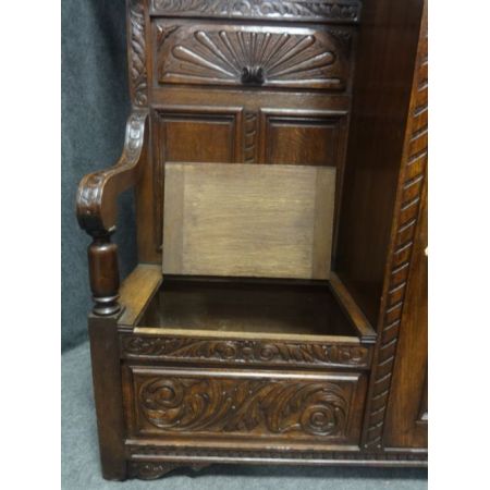 Britische antike Garderobe Massivholz Eiche englisch 1870