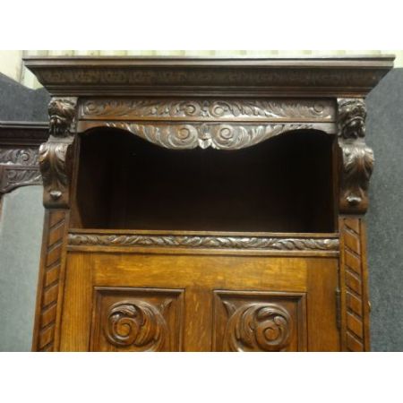 Britische antike Garderobe Massivholz Eiche englisch 1870