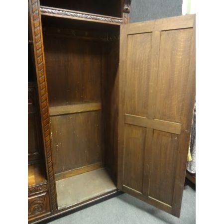 Britische antike Garderobe Massivholz Eiche englisch 1870