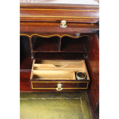 Edwardischer Sekretär Cylinder Desk Mahagoni Massivholz original antik englisch 1900