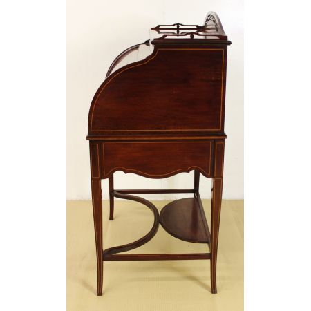 Edwardischer Sekretär Cylinder Desk Mahagoni Massivholz original antik englisch 1900