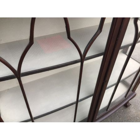 Antike Englische Originale Art Deco Vitrine Massiv Mahagoni 1930