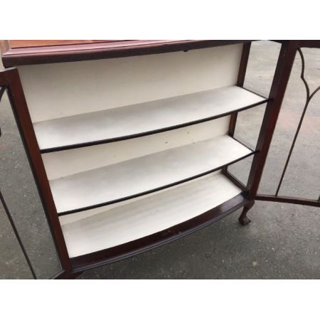 Antike Englische Originale Art Deco Vitrine Massiv Mahagoni 1930