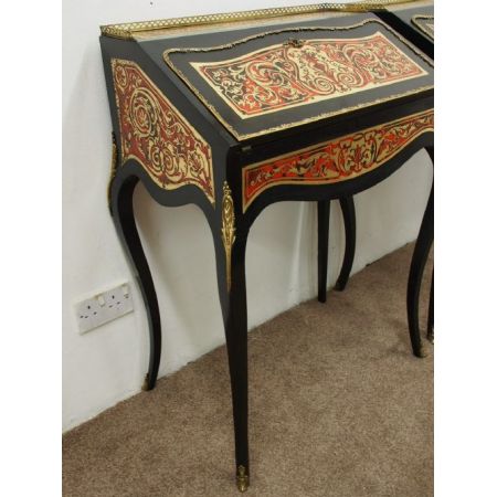 Ein Paar original französische antike Boulle Damensekretäre Ladies Desk ca 1860