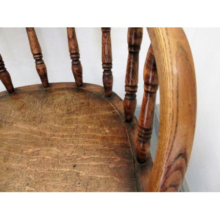 Britischer antiker Captains Chair Stuhl Esche Ulme Massivholz 1850