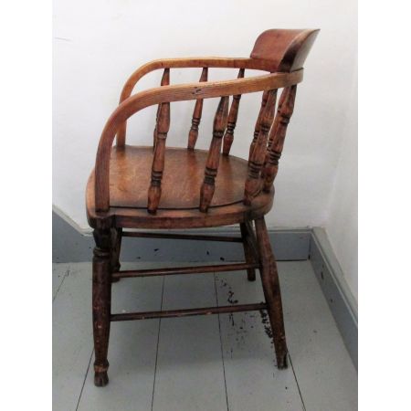 Britischer antiker Captains Chair Stuhl Esche Ulme Massivholz 1850