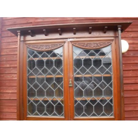 Original Englischer Antiker Spät viktorianischer Nussbaum Sekretär Massivholz mit Bücherregal bureau bookcase 1890