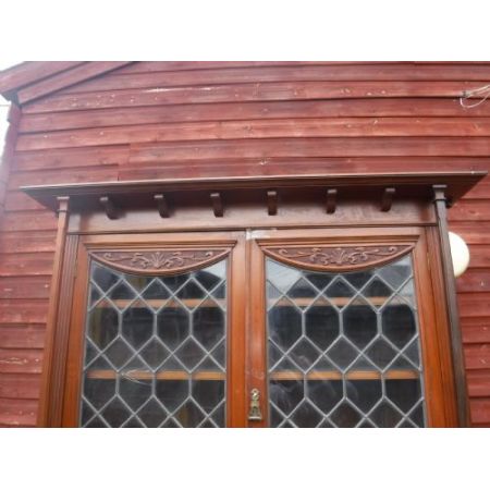 Original Englischer Antiker Spät viktorianischer Nussbaum Sekretär Massivholz mit Bücherregal bureau bookcase 1890