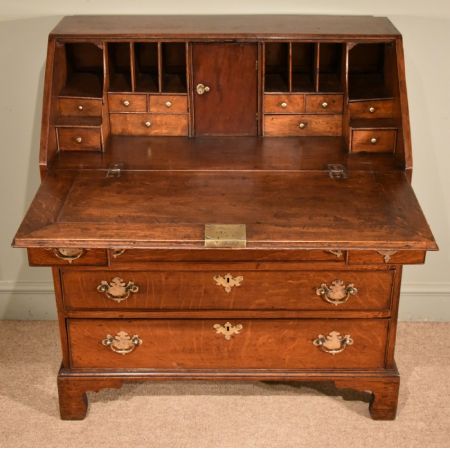 Antiker Original Englischer Massiver Eichen Sekretär 1750