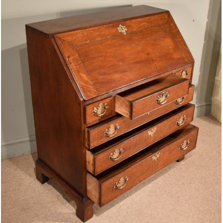 Antiker Original Englischer Massiver Eichen Sekretär 1750