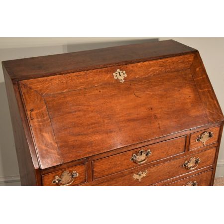 Antiker Original Englischer Massiver Eichen Sekretär 1750
