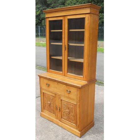Edwardischer antiker Bureau Bookcase Sekretär Bücherschrank Goldene Eiche 1890