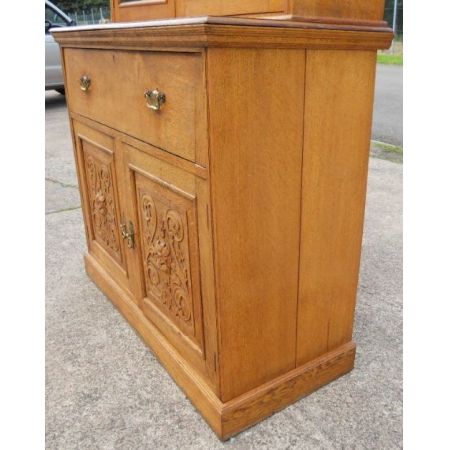 Edwardischer antiker Bureau Bookcase Sekretär Bücherschrank Goldene Eiche 1890