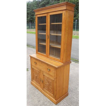 Edwardischer antiker Bureau Bookcase Sekretär Bücherschrank Goldene Eiche 1890