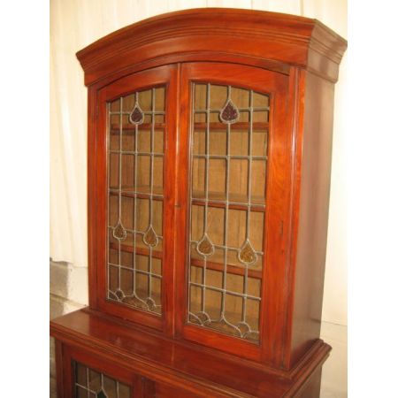 Edwardischer englischer Bücherschrank Vitrine Nussbaum antik 1910