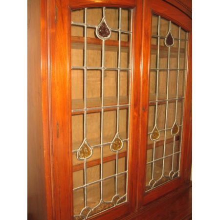 Edwardischer englischer Bücherschrank Vitrine Nussbaum antik 1910