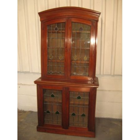 Edwardischer englischer Bücherschrank Vitrine Nussbaum antik 1910