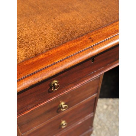 Viktorianischer antiker Pedestal Schreibtisch Mahagoni 1850